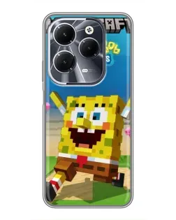 Чохол для Infinix Hot 40 з картинкою «Губка Боб Minecraft»