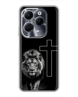 Чохол для Infinix Hot 40 з картинкою «Лев та Хрест»