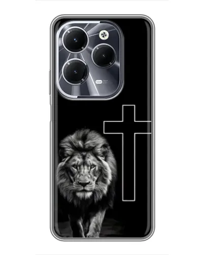 Чехол для Infinix Hot 40 с картинкой «Лев и Крест»