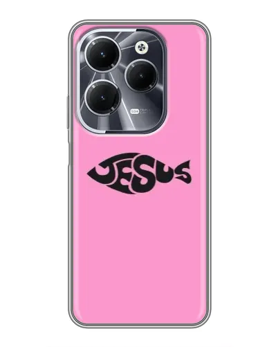 Чехол для Infinix Hot 40 с картинкой «Розовый символ  Jesus»