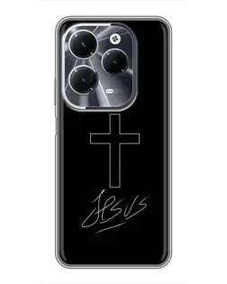 Чехол для Infinix Hot 40 с картинкой «Графический крест Jesus» Чехол для Infinix Hot 40 с картинкой «Графический крест Jesus»