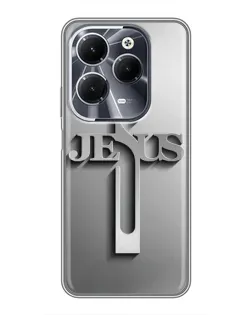 Чехол для Infinix Hot 40 с картинкой «Металлический крест Jesus» Чехол для Infinix Hot 40 с картинкой «Металлический крест Jesus»