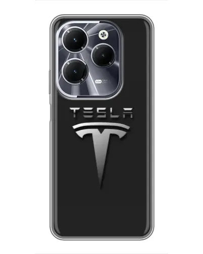 Чехол для Infinix Hot 40 с картинкой «Стальной логотип Tesla» Чехол для Infinix Hot 40 с картинкой «Стальной логотип Tesla»