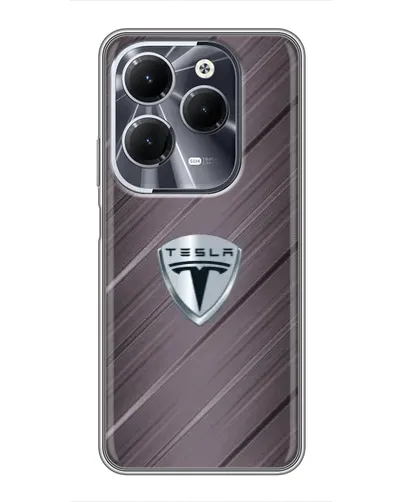 Чехол для Infinix Hot 40 с картинкой «Металлическая текстура Tesla» Чехол для Infinix Hot 40 с картинкой «Металлическая текстура Tesla»