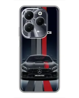 Чохол для Infinix Hot 40 з картинкою «Mercedes — білий карбон»