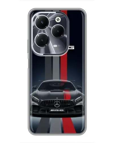 Чехол для Infinix Hot 40 с картинкой «Mercedes — белый карбон»