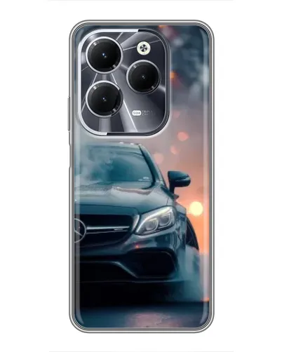 Чехол для Infinix Hot 40 с картинкой «Mercedes — ночной город»