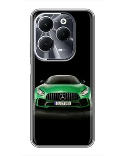 Чехол для Infinix Hot 40 с картинкой «Mercedes — неоновый лого»