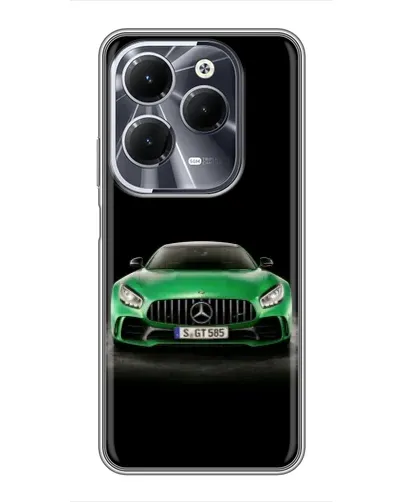 Чехол для Infinix Hot 40 с картинкой «Mercedes — неоновый лого»