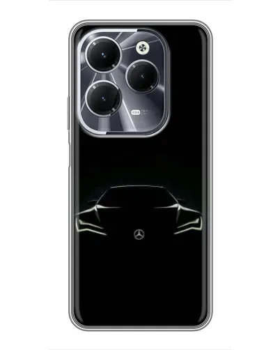 Чехол для Infinix Hot 40 с картинкой «Mercedes — силуэт авто» Чехол для Infinix Hot 40 с картинкой «Mercedes — силуэт авто»