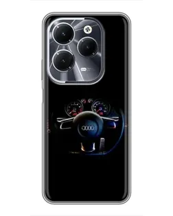 Чохол для Infinix Hot 40 з картинкою «Салон Audi — кермо»