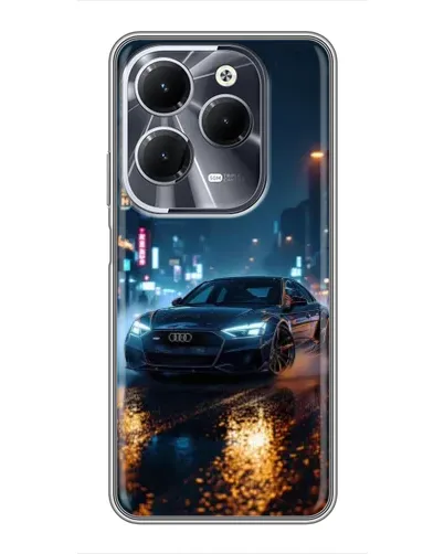 Чехол для Infinix Hot 40 с картинкой «Ночной город и Audi» Чехол для Infinix Hot 40 с картинкой «Ночной город и Audi»
