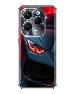 Чохол для Infinix Hot 40 з картинкою «Lamborghini червоне сяйво»