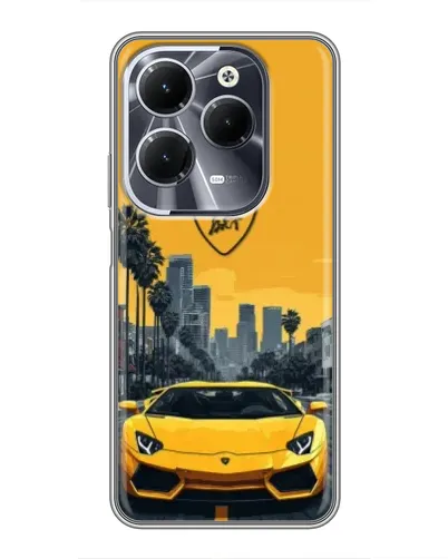 Чохол для Infinix Hot 40 з картинкою «Жовтий Lamborghini місто» Чохол для Infinix Hot 40 з картинкою «Жовтий Lamborghini місто»