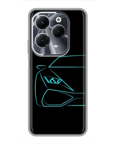 Чохол для Infinix Hot 40 з картинкою «Блакитний силует Lamborghini» Чохол для Infinix Hot 40 з картинкою «Блакитний силует Lamborghini»