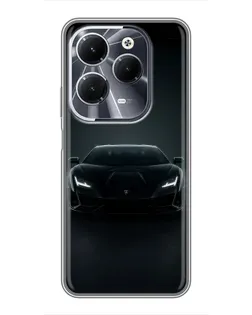 Чохол для Infinix Hot 40 з картинкою «Чорний Lamborghini Aventador»