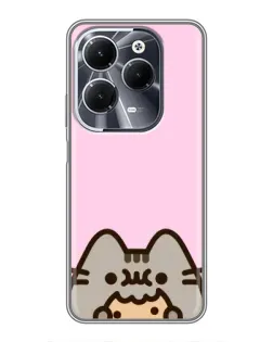 Чохол для Infinix Hot 40 з картинкою «Pusheen та печиво»