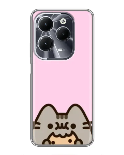 Чехол для Infinix Hot 40 с картинкой «Pusheen и печенье»