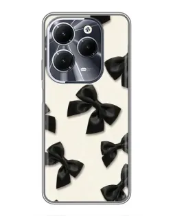 Чехол для Infinix Hot 40 с картинкой «Черные бантики»