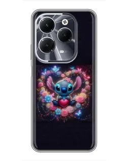 Чохол для Infinix Hot 40 з картинкою «Stitch у квітах»