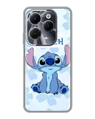 Чехол для Infinix Hot 40 с картинкой «Stitch среди цветов»