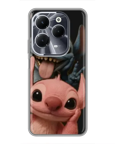 Чехол для Infinix Hot 40 с картинкой «Стич и Ангел»