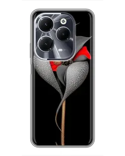 Чехол для Infinix Hot 40 с картинкой «Серебряный фантазийный цветок» Чехол для Infinix Hot 40 с картинкой «Серебряный фантазийный цветок»