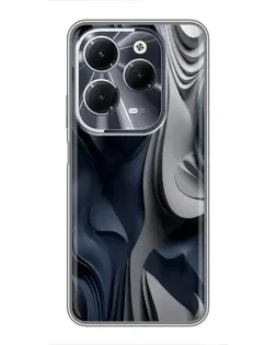 Чохол для Infinix Hot 40 з картинкою «Об'ємні сині складки»