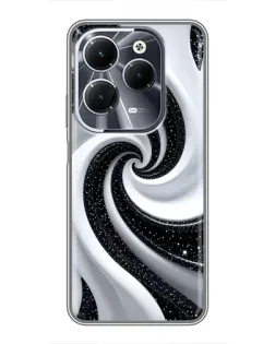 Чохол для Infinix Hot 40 з картинкою «Чорно-біла спіраль»