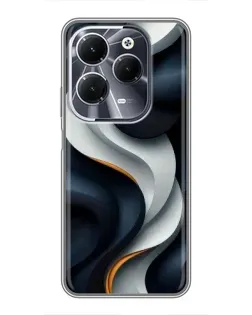Чохол для Infinix Hot 40 з картинкою «Об'ємні чорно-білі стрічки»