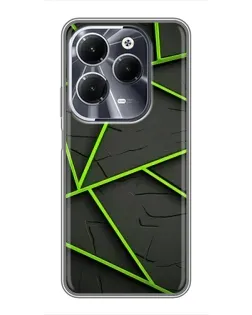 Чехол для Infinix Hot 40 с картинкой «Зеленые геометрические линии»