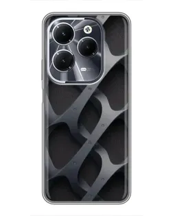 Чехол для Infinix Hot 40 с картинкой «Объемное серое плетение»