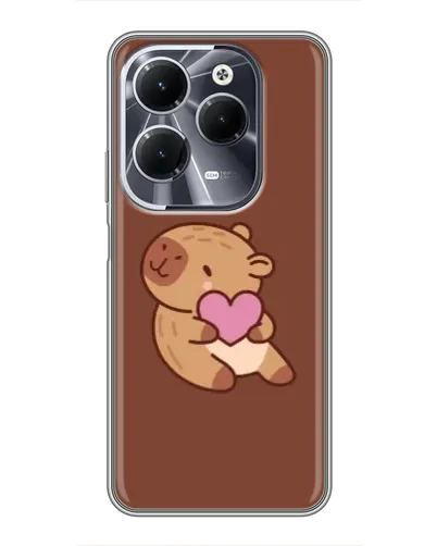 Чехол для Infinix Hot 40 с картинкой «Капибара с сердцем»