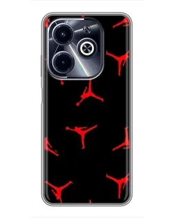 Чохол для Infinix Hot 40i з картинкою «Jordan Red Pattern» Чохол для Infinix Hot 40i з картинкою «Jordan Red Pattern»