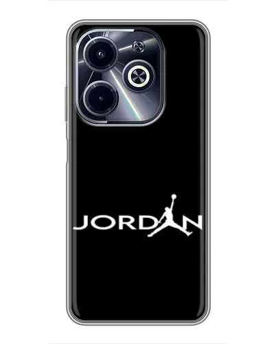 Чехол для Infinix Hot 40i с картинкой «Jordan White Logo» Чехол для Infinix Hot 40i с картинкой «Jordan White Logo»