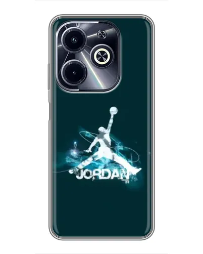 Чехол для Infinix Hot 40i с картинкой «Jordan Blue Fire» Чехол для Infinix Hot 40i с картинкой «Jordan Blue Fire»