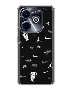 Чохол для Infinix Hot 40i з картинкою «Nike Black Pattern» Чохол для Infinix Hot 40i з картинкою «Nike Black Pattern»