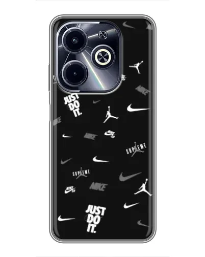 Чехол для Infinix Hot 40i с картинкой «Nike Black Pattern» Чехол для Infinix Hot 40i с картинкой «Nike Black Pattern»