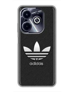 Чехол для Infinix Hot 40i с картинкой «Adidas Карбоновая текстура»