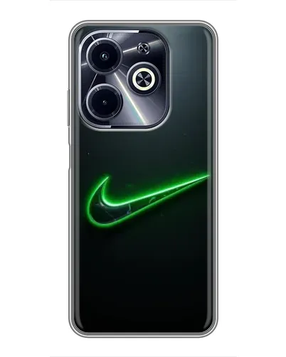 Чехол для Infinix Hot 40i с картинкой «Неоновый контур Nike»