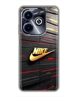 Чохол для Infinix Hot 40i з картинкою «Золотий Nike на металі» Чохол для Infinix Hot 40i з картинкою «Золотий Nike на металі»