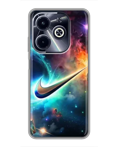 Чехол для Infinix Hot 40i с картинкой «Космический Nike Swoosh»