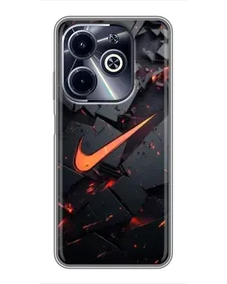 Чохол для Infinix Hot 40i з картинкою «Nike — ефект розломів» Чохол для Infinix Hot 40i з картинкою «Nike — ефект розломів»