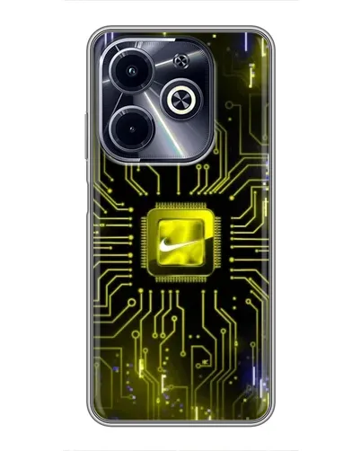 Чехол для Infinix Hot 40i с картинкой «Nike — золотая искра»
