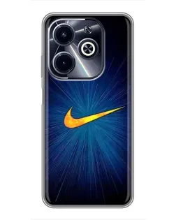 Чохол для Infinix Hot 40i з картинкою «Синій пульс Nike» Чохол для Infinix Hot 40i з картинкою «Синій пульс Nike»