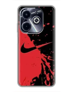 Чохол для Infinix Hot 40i з картинкою «Червоні бризки Nike» Чохол для Infinix Hot 40i з картинкою «Червоні бризки Nike»
