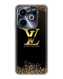Чехол для Infinix Hot 40i с картинкой «LV — золотые искры»
