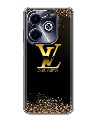 Чехол для Infinix Hot 40i с картинкой «LV — золотые искры»