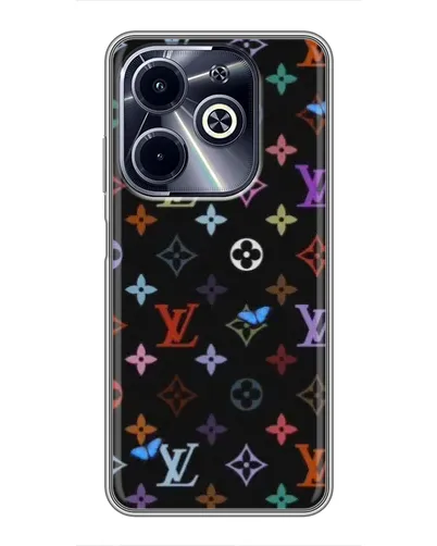 Чехол для Infinix Hot 40i с картинкой «Цветная монограмма LV»