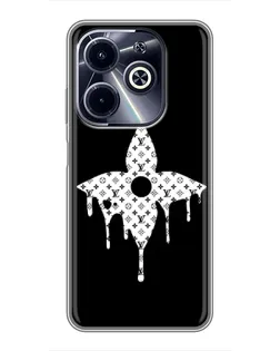 Чехол для Infinix Hot 40i с картинкой «Цветочная монограмма»